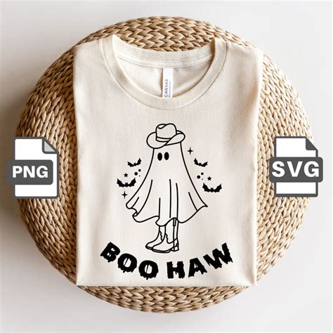 Boo Haw Svg Boo Haw Png Ghost Svg Cowboy Ghost Svg Halloween Svg