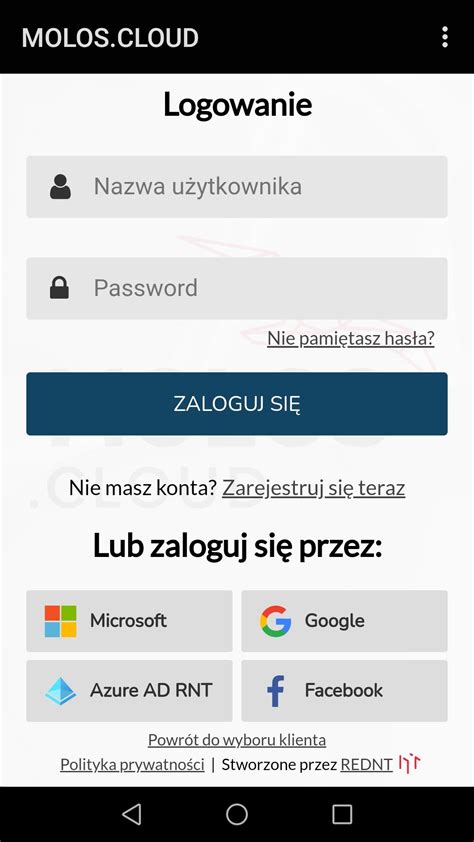 Logowanie W Aplikacji Mobilnej Dokumentacja MOLOS