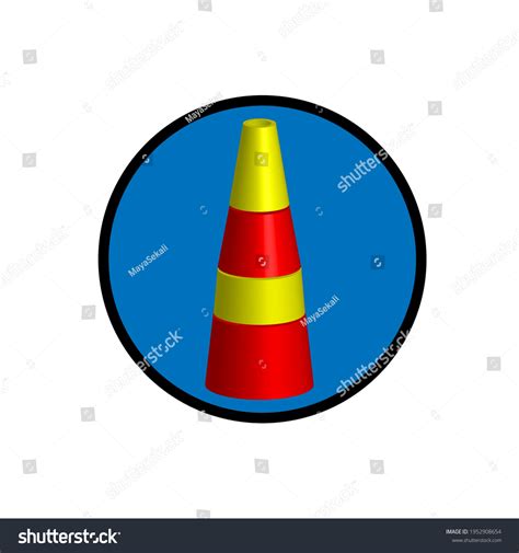 Traffic Cone Symbol Isolated On White Stock Vector (Royalty Free ...