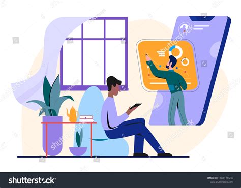 People Study Online Vector Illustration Cartoon Stock Vector (Royalty ...