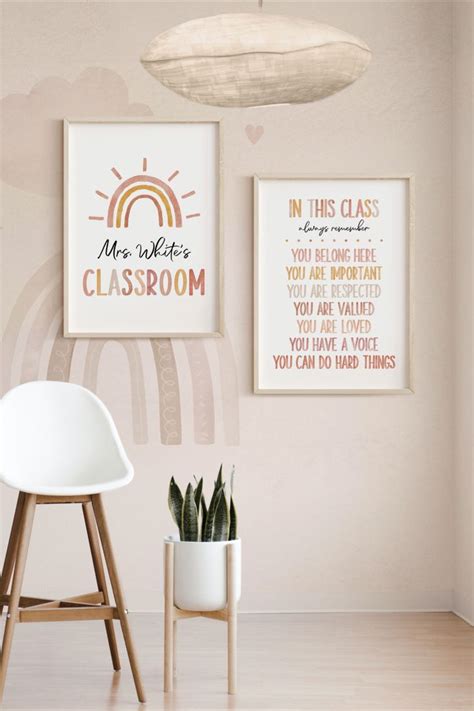 Boho Classroom Sign Inspiring Teacher Name Sign