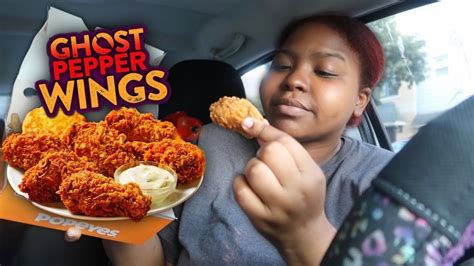 TRYING POPEYES NEW GHOST PEPPER WINGS FOR THE FIRST TIME YouTube