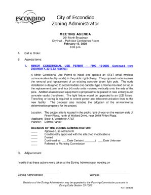 Fillable Online Zoning Administrator City Of Escondido Fax Email