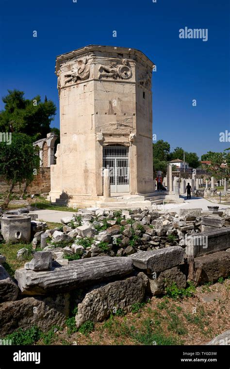 Athens Greece The Tower Of The Winds At The Roman Agora Stock Photo