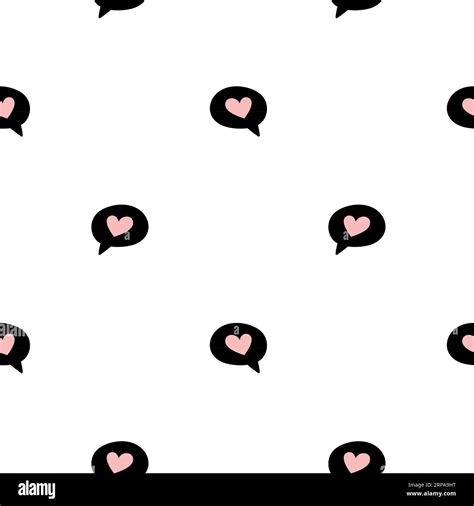 Seamless pattern with love message. Cute love message isolated on white ...