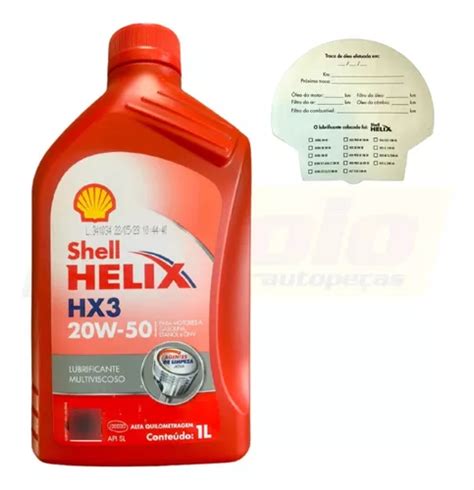 Òleo Motor Shell Helix Hx3 20w50 Motor Mineral Parcelamento sem juros