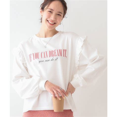 キューティーブロンド Cutie Blonde ショルダーフリル プリントロゴロンT ホワイト 001 ファッション通販 MAGASEEK マガシーク