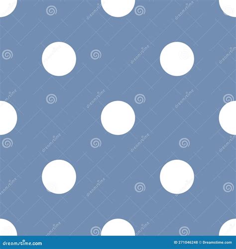 Seamless Retro Pattern With Large White Polka Dots On A Blue Background