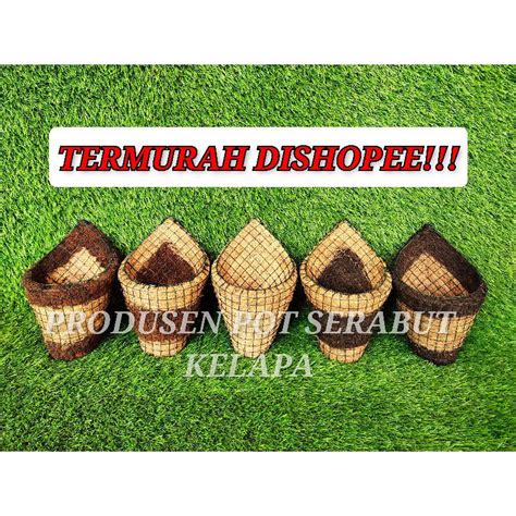 Jual Pot Kerucut Serabut Kelapa Kombinasi Ijuk Hitam Shopee Indonesia