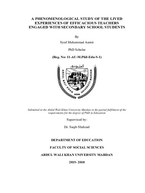 Fillable Online Prr Hec Gov A Phenomenological Study Of The Lived