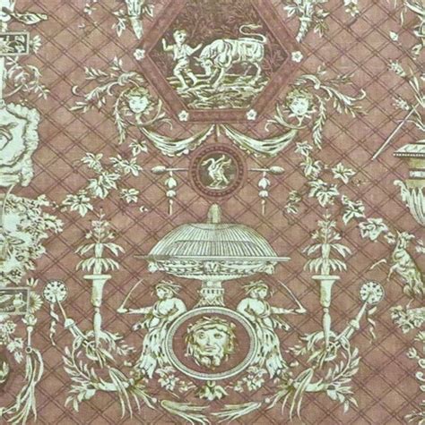 Special Purchase 9 Yds Neoclassical Mythical Sphinx Figural Toile 100