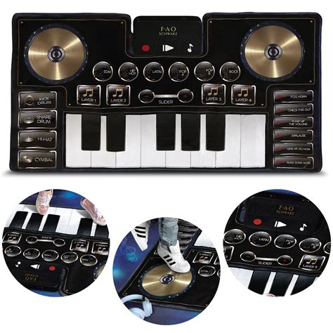 Giant Electronic Dance Mat DJ Mixer with Piano Keyboard & Turntable ...