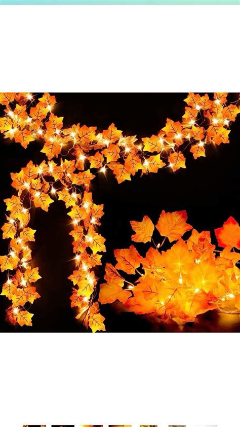 Fall Decor [2 Pack] Lighted Fall Garland, Total 16.4ft 40 LED ...