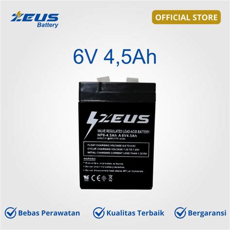 Jual Aki Kering VRLA Zeus 6V 4 5Ah Baterai Lampu Emergency Kota