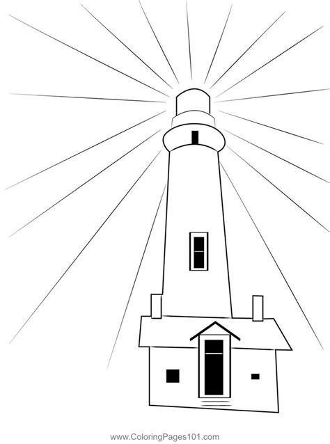 Lighthouse Night Coloring Page