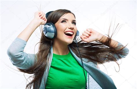 Woman With Headphones Listening Music Stock Photo Sheftsoff 37943447