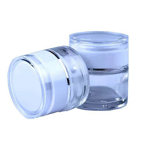 G G White Glass Cosmetic Jar With Screw Lid For Face Cream