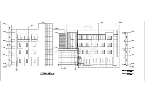 某市政单位1400平米4层框架结构综合库房建筑设计cad图纸土木在线