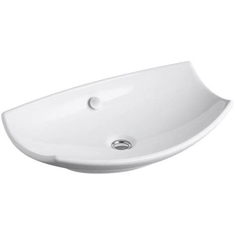 KOHLER Leaf Fireclay Vessel Sink in White with Overflow Drain-K-2530-0 - The Home Depot