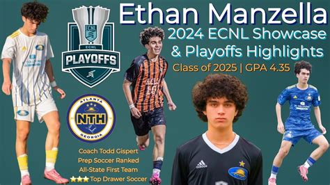 Ethan Manzella 2024 ECNL Showcase Playoffs Highlights YouTube