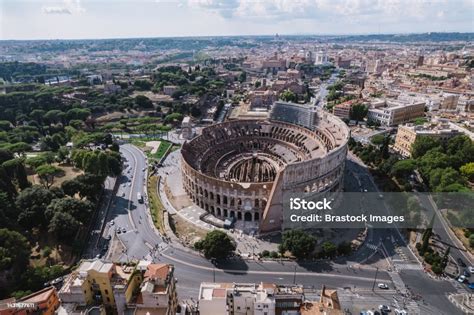 Colosseum Dan Forum Kekaisaran Di Roma Bidikan Udara Yang Indah Di