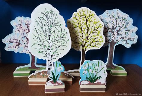 Мини растения и цветы: Набор декораций: Весенние деревья и подснежники ...