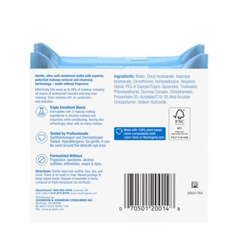 Neutrogena Makeup Remover Wipes Plant Based Fragrance Free Towelettes