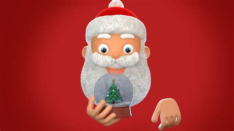 3D model Animated Santa and Snow Globe VR / AR / low-poly | CGTrader