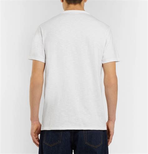 J Crew Slim Fit Garment Dyed Slub Cotton Jersey T Shirt Men White