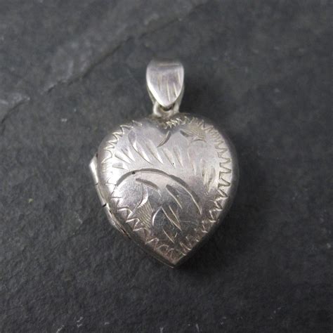 Vintage Sterling Puffy Heart Locket Pendant Etsy