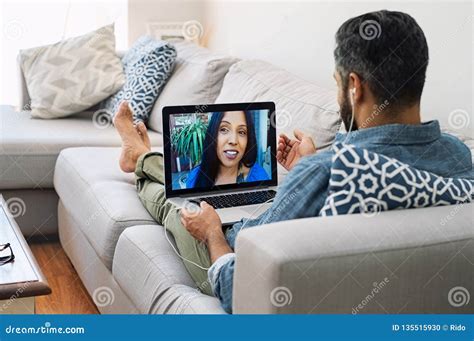 Mature Couple Making Video Call Stock Photo Image Of Connection Online