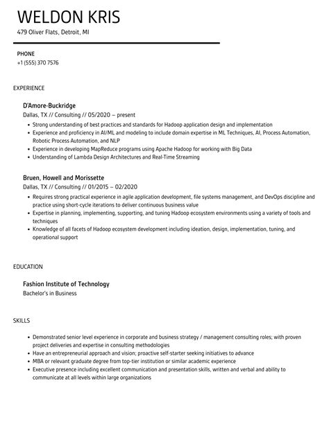 Consulting Resume Samples Velvet Jobs