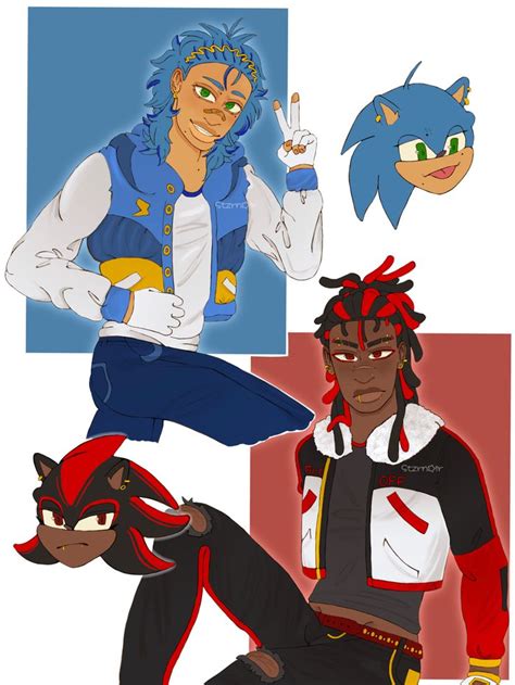 Sonic and Shadow human designs (@stzrnoirr)