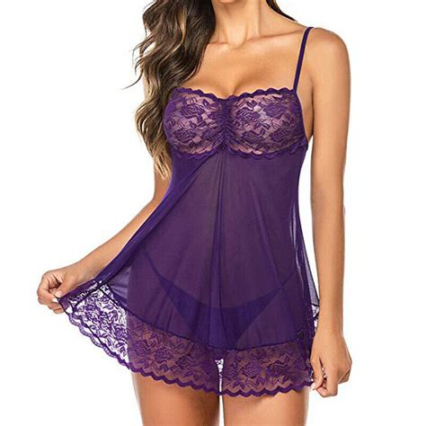 Sexy Women S Lingerie Silk Lace Underwear Sleepwear Night Dress Babydoll Pajamas Ebay