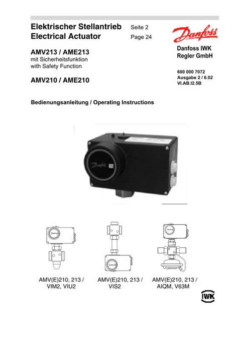 Pdf Elektrischer Stellantrieb Seite Electrical Actuator Page