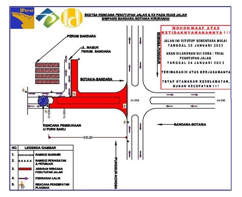 Hari Ini Jalan Perempatan Bandara Hang Nadim Botania Ditutup