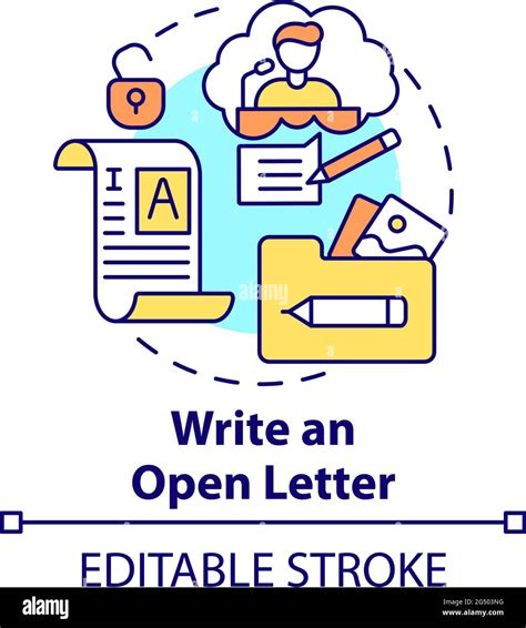 Write Open Letter Concept Icon Stock Vector Image And Art Alamy