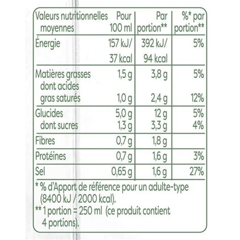 KNORR Soupe Bio Légumes du Potager à la Crème Fraîche 1 l Cdiscount