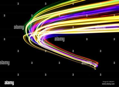 Long Exposure Photo Of Neon Multicolored Light In An Abstract Swirl