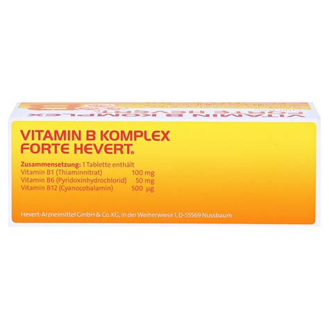 Vitamin B Komplex Forte Hevert Tabletten St Ck N Medpex