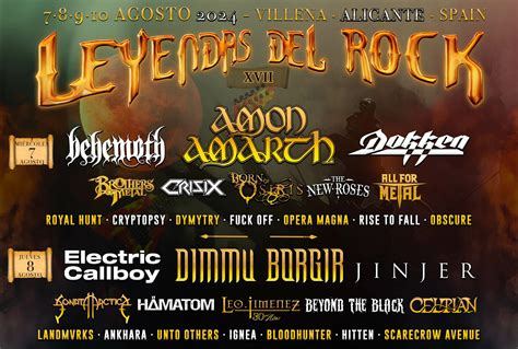 Leyendas del Rock 2024 cartel definitivo y distribución por días El