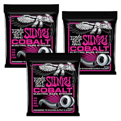 3 PACK Ernie Ball Cobalt P02734 Super Slinky Electric Bass Reverb