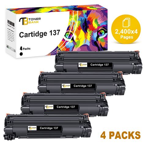 137 Black Toner Cartridge 4 Pack Compatible For Canon Cartridge 137 Crg137 Crg 137 I Sensys