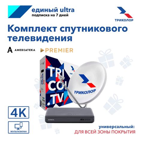 Универсальный комплект спутникового ТВ Триколор на 1ТВ GS B623L + 7 ...