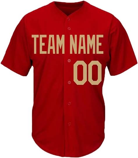 Dehui Playera De B Isbol De Malla Roja Personalizada Con Nombre Y