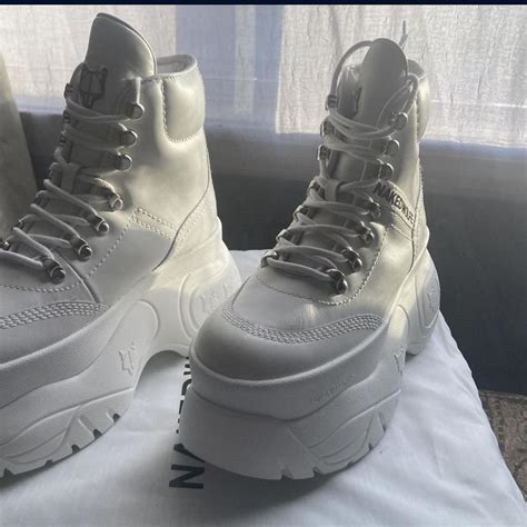 Naked Wolfe Women S White Boots Depop