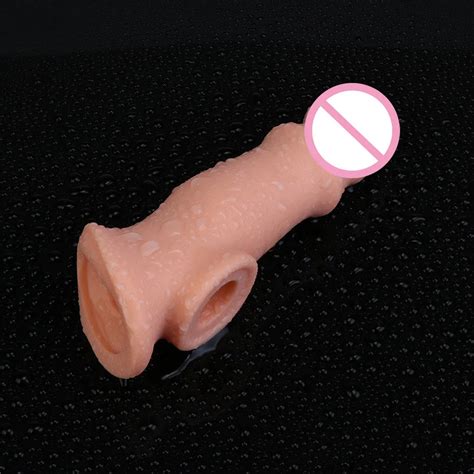 Super Soft Silicone Big Dildo Realistic Penis Sleeve Extender Condom