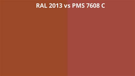 RAL 2013 vs PMS 7608 C | RAL Colour chart UK