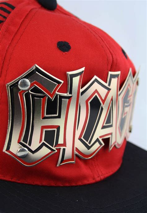 Vintage Chicago Bulls Graffiti Gold Plate Snapback Hat