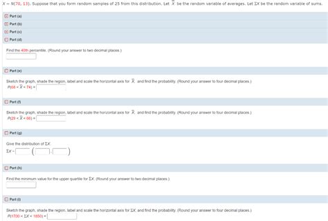 Solved X N 70 13 Suppose That You Form Random Samples Chegg